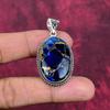 Подвеска из драгоценного камня содалит ручной работы, 925 пробы, серебряная подвеска, антикварная бижутерия, подвеска для подарка на помолвку