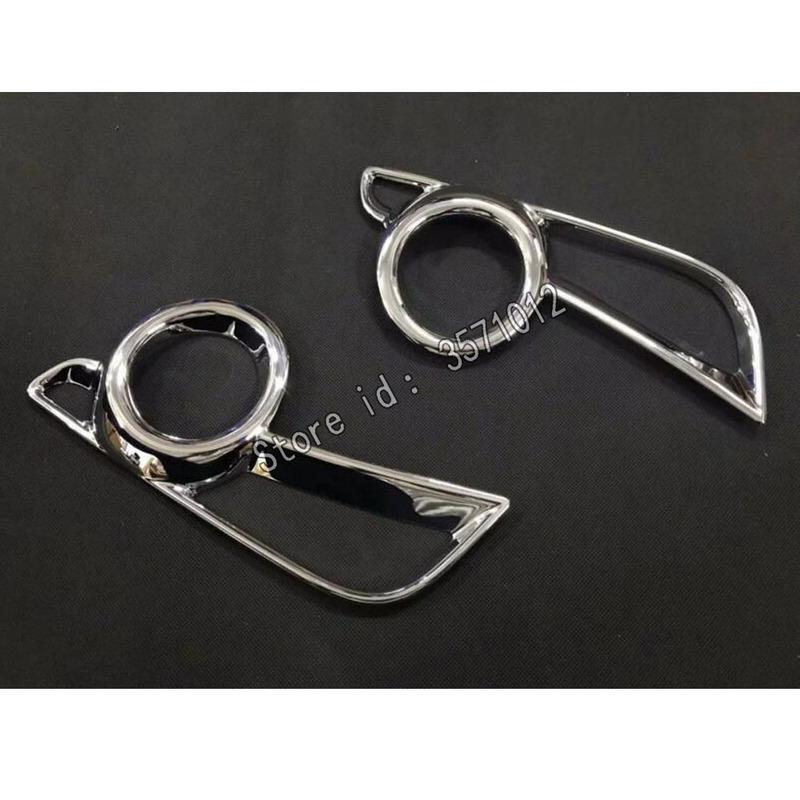 Car Body Front Fog Light Lamp Detector Frame Stick ABS Chrome Cover Trim For Toyota Highlander 2015 2016 2017 2018