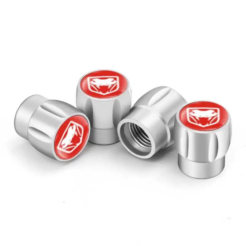 4PCS Alloy Car Wheel Tire Valve Stem Caps Cover for Dodge DURANGO AVENGER CALIBER CARAVAN Challenger CHARGER RAM SRT SXT Viper PP2