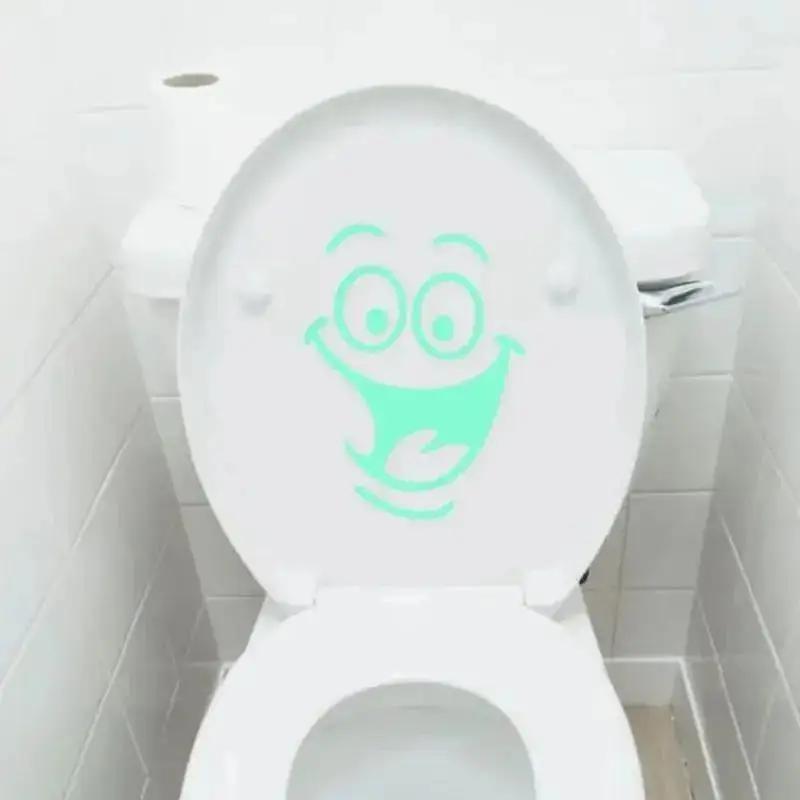 Бытовые Портативные Принадлежности Смешные Светящиеся Наклейки на Стену в Ванную Комнату Домашний Декор Светятся в Темноте Наклейки на Туалет Аксессуары