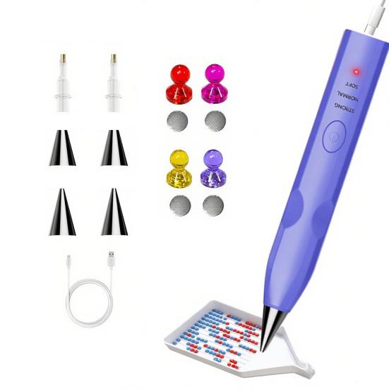Электрическая ручка для алмазной мозаики Вакуумный инструмент для выкладки алмазов USB-перезаряжаемая Не требует воска Ручка для алмазной мозаики для начинающих взрослых