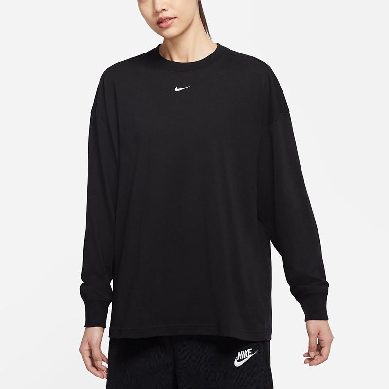 Nike Спортивная одежда Essential Logo пуловер с капюшоном женские топы черный DM6233-010