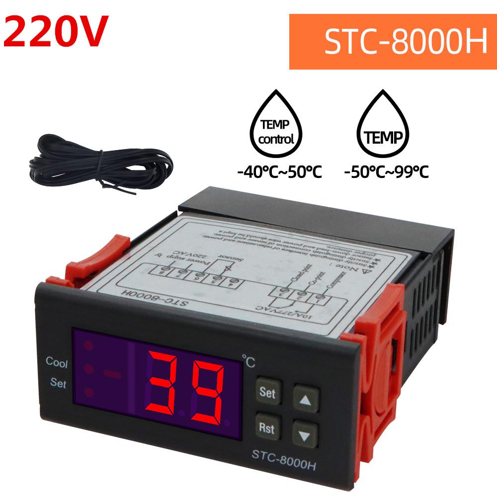 STC-8000H Контроллер температуры AC 220V DC 12V Термостат Терморегулятор инкубатор Реле с обогревом и охлаждением