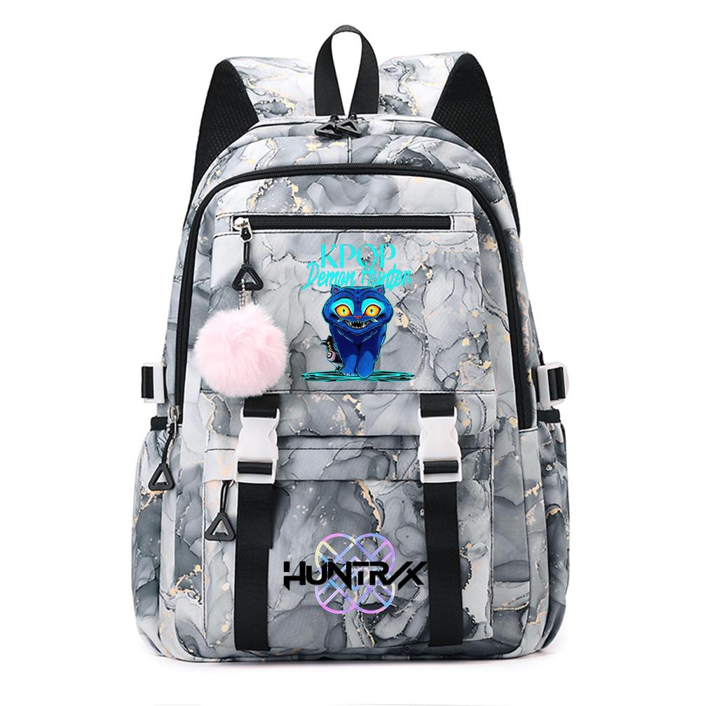 Cartoon Anime K-Pop Demon Hunters Printed Backpack Schoolbag for Teenager Student Girl Boy Bookbag Large Capacity Waterproof Travel Bag Gift