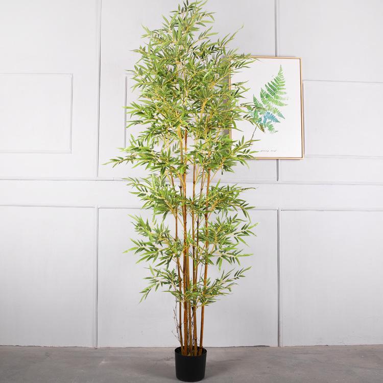 Nordic Decorative Bamboo Partition with Artificial Greenery for Mall Display