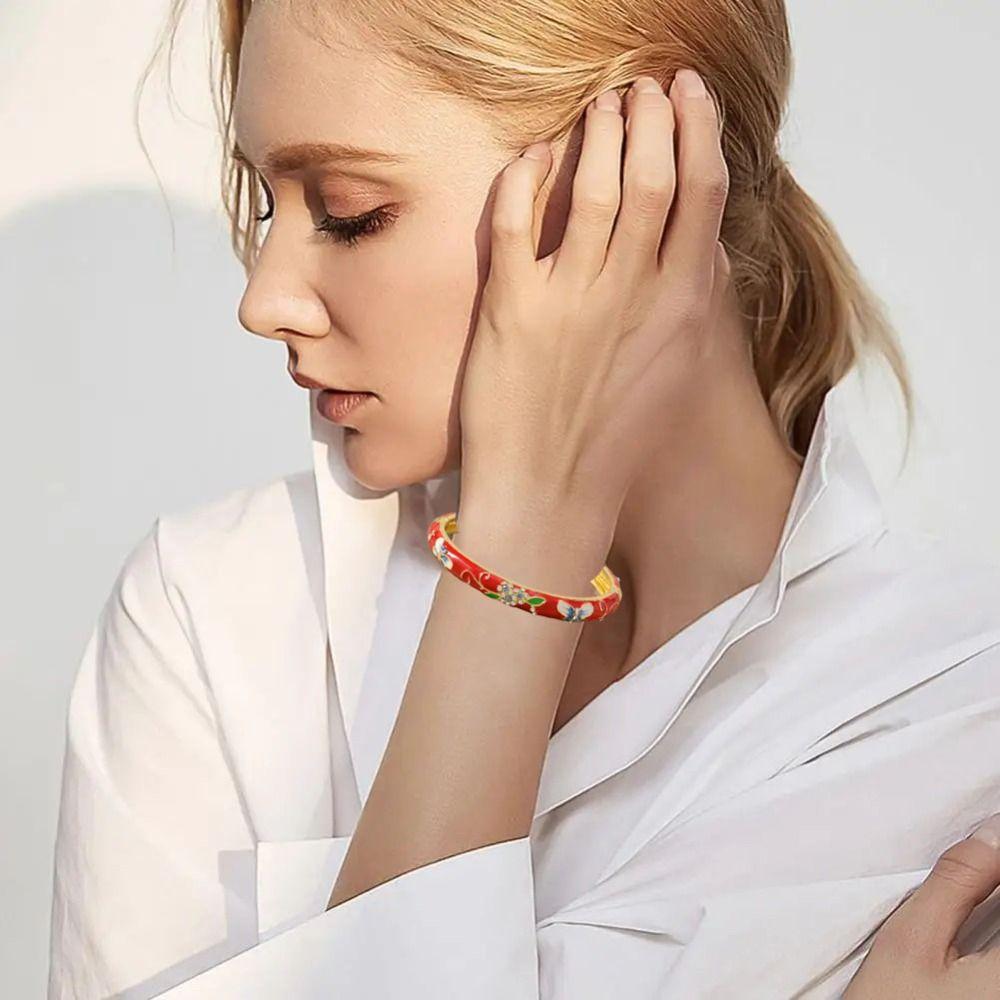 Китайский старинный браслет-перегородка традиционный женский браслет на руку ажурный цветочный браслет для девочек