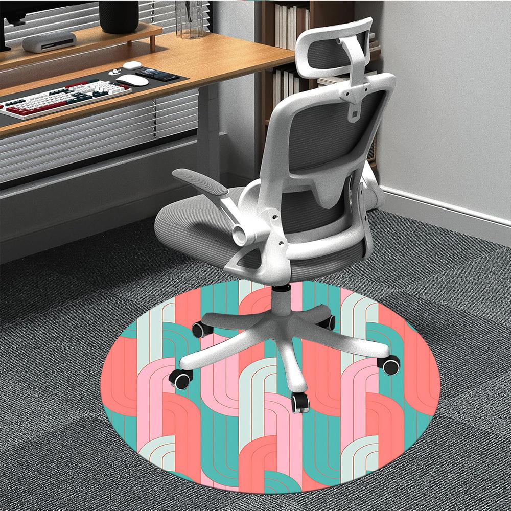 1pc Abstract Patterns Office Round Area Rug, Indoor Mat Suitable For Office, Under Office Chairs Bedroom Living Room Home Decor, Room Deco159