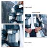 Women Long Sleeve Shacket Drop Shoulder Loose Fit Plaid Shirt Jacket with Chest Pockets Blue XXL