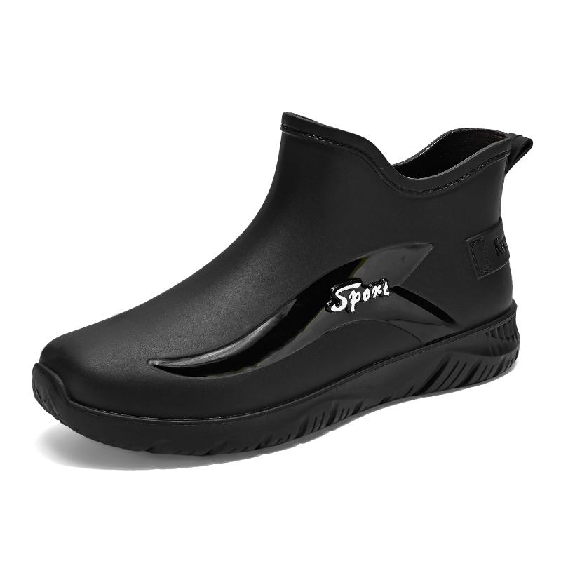 Men Work Chef Shoes Waterproof Oil-proof Kitchen Work Cook Boots Non-slip Ankle Rain Boots Man Hotel Restaurant Safety Footwear