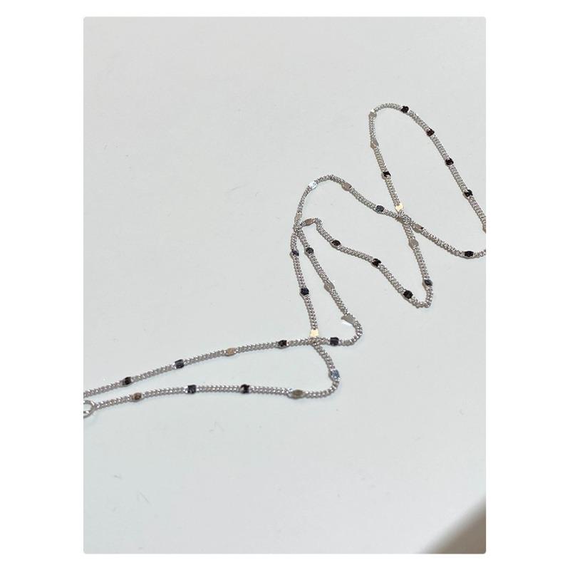 S925 стерлингового серебра позолоченное колье чокер женский дизайн Sense Wave легкие блестки легкая роскошь High Sense простая двойная ключичная цепочка