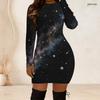 Plus Size Women Long Sleeve Slim Fit Bodycon Midi Dress Chic Daily Party Dress