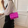Stylish Korean Mini Square Bag For Women With Chain Strap And Quilted Design In Black Silver Blue Green Or Rose Purple