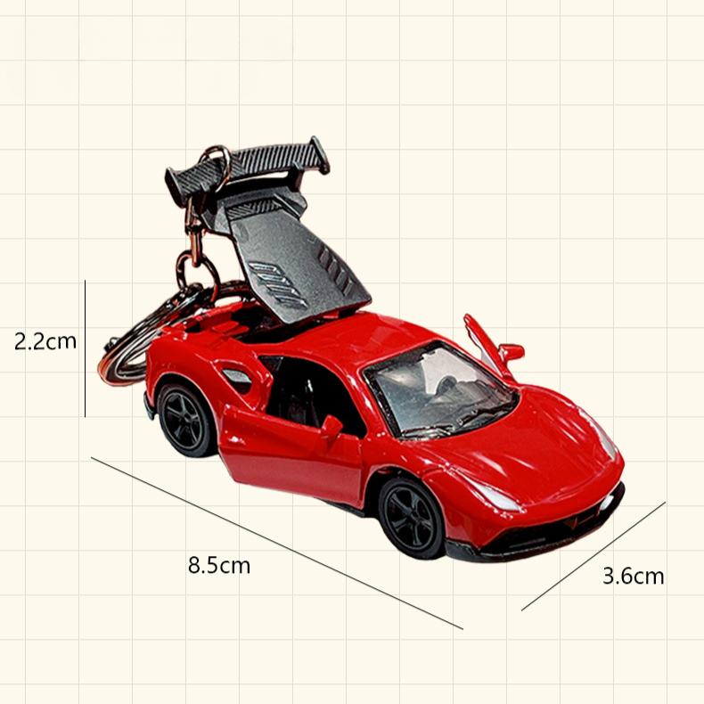 Car Keyring Creative Simulation Mini Sports Car Keychain Pendant Keychain Creative Ornaments Cartoon Schoolbag Car Pendant