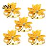 Decorative Napkin Ring 5Pcs Rings, Maple Leaf Design Holders, Waterproof Elegant Rings Anti-Oxidation for Wedding Banquets And Restaurants Metal