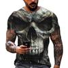 Fashion Skull Graphic 3D Print Men T-shirt Summer O Collar Short Sleeve Street Oversized T-shirt Loose Tops Tee Men Clothing 6XL