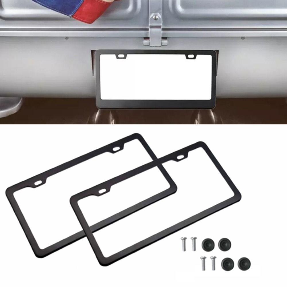 2Pcs Universal License Plate Cover Rustproof Truck License Plate  Vehicles Exterior Decoration