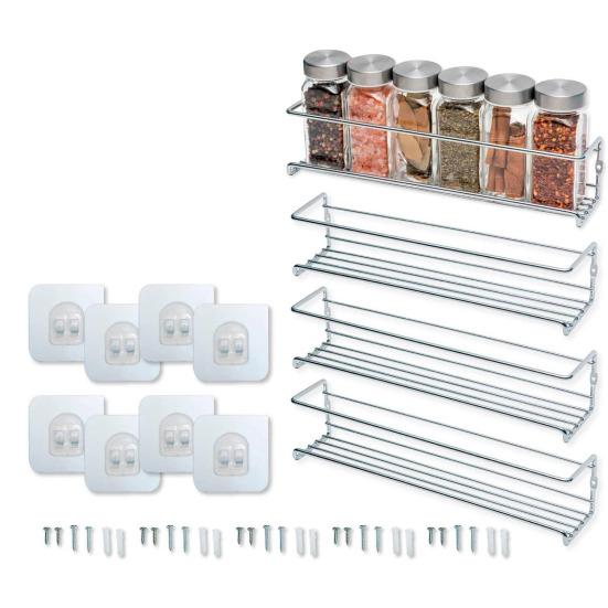 1/4 шт настенная полка для специй органайзер нержавеющая устойчивая к коррозии прочная несущая вентилируемая кухонная полка