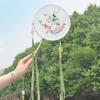 Dancing Fan - Handmade Embroidered Tassel Ribbon Round Fan for Hanfu & Children's Dance