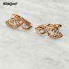 SIMJOO Rose Gold Earrings with Stylish Butterfly Zircon Earrings