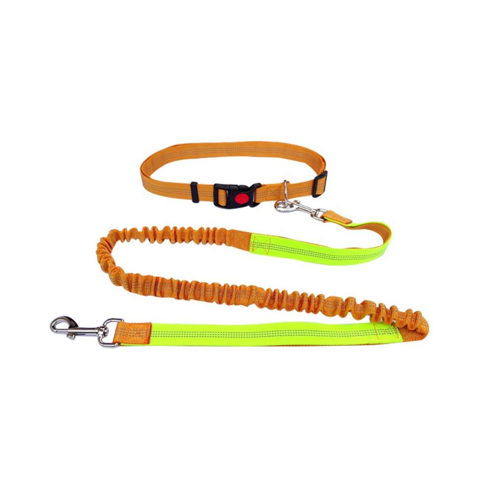 Double Stretch Pet Walking Leash Waist Belt Dog Traction Rope Hand Free Dog Leash  Jogging