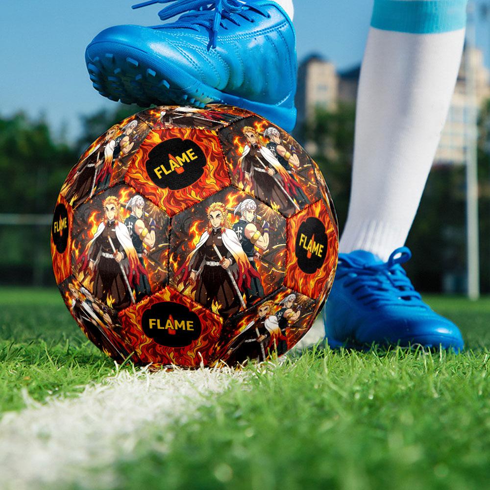 1pc Demon Slayer Kimetsu no Yaiba Soccer Ball Size 5 Indoor Soccer Ball Fashion Colorful Backyard Game - Great For Sports Fans Gift HE30