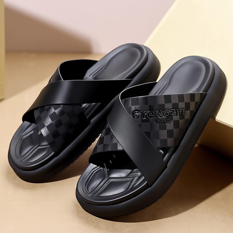 Fashion Street Style Men Slippers Outdoor Sandals Comfy Beach Flatws Soft Slides Summer Casual Shoes Quick Dry Male Half Drag Flip Flops