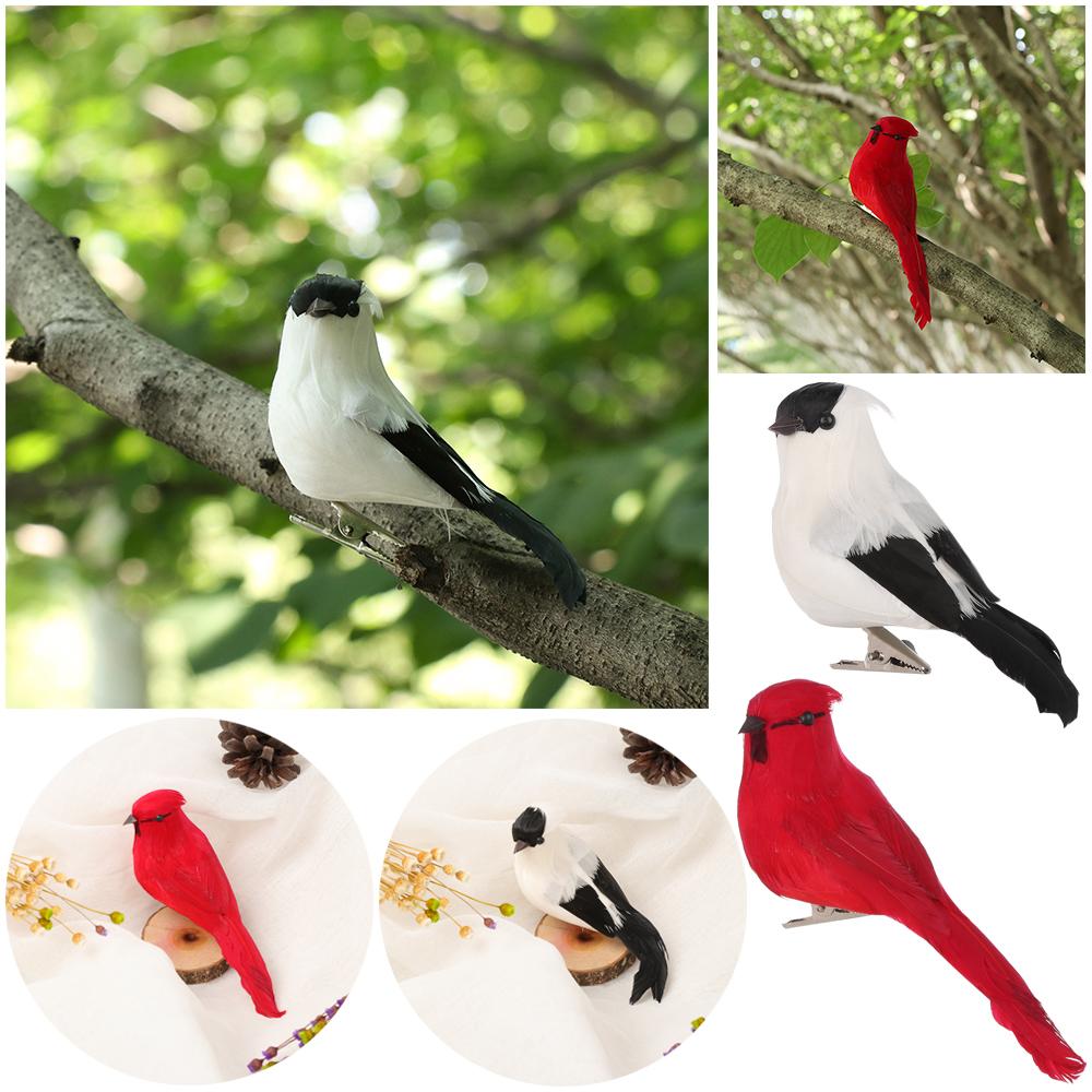 1/2PCS Foam Wedding Supply Home Decor Bird Model Artificial Animal Simulation Parrot Real Feathers