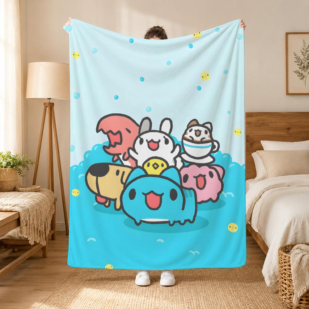 Bugcat Capoo Cartoon Character Throw 240g flannel blanket, suitable for sofas, beds, offices, exquisite gift blankets