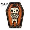 Vintage Style Halloween Ornaments Wooden Decor, Cat Mummy Skeleton Figurines, Spooky Party Supplies Fall Farmhouse Tabletop Centerpiece for