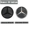 Car Sticker For Mercedes Benz Chrome Silver And Glossy Black Front Grilled Star Emblem Illuminated Logo For Mercedes Benz GLC X2