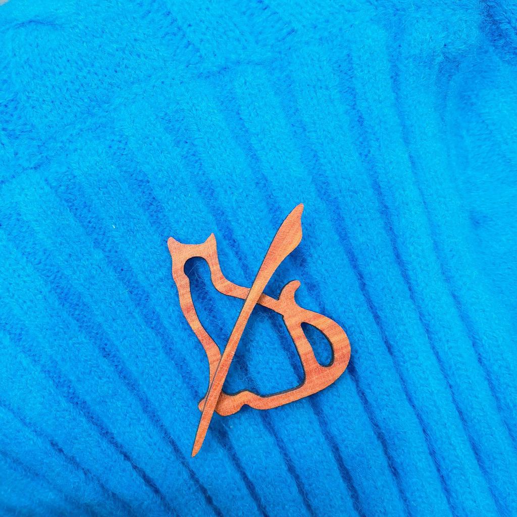 Брошь-булавка для шарфа и шали в виде животного из дерева - подарок для женщин