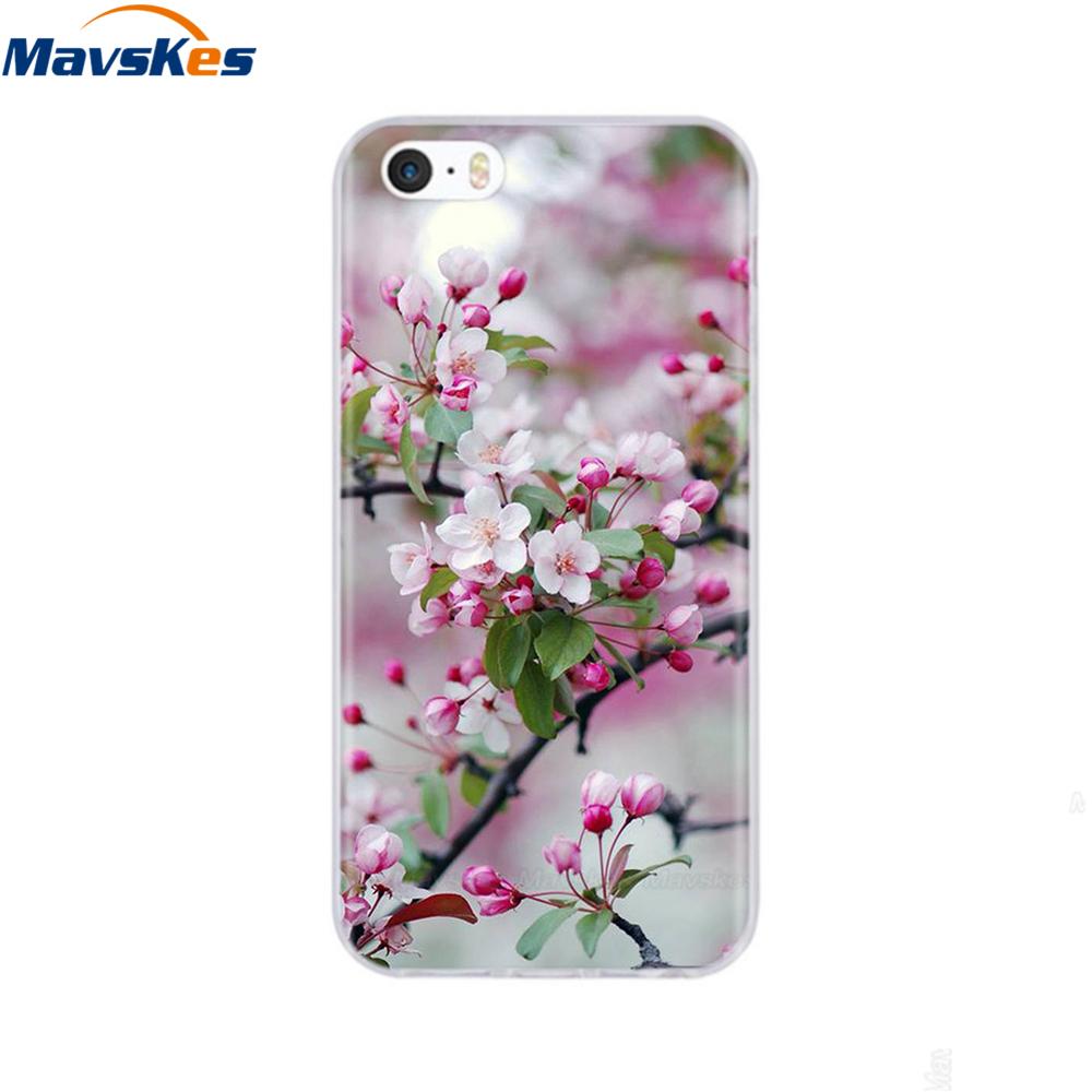 Мягкий чехол из ТПУ для iPhone 4 4s 5 5s SE 6 6s милый мультяшный кот цветок модный силиконовый чехол-бампер для телефона полная защита