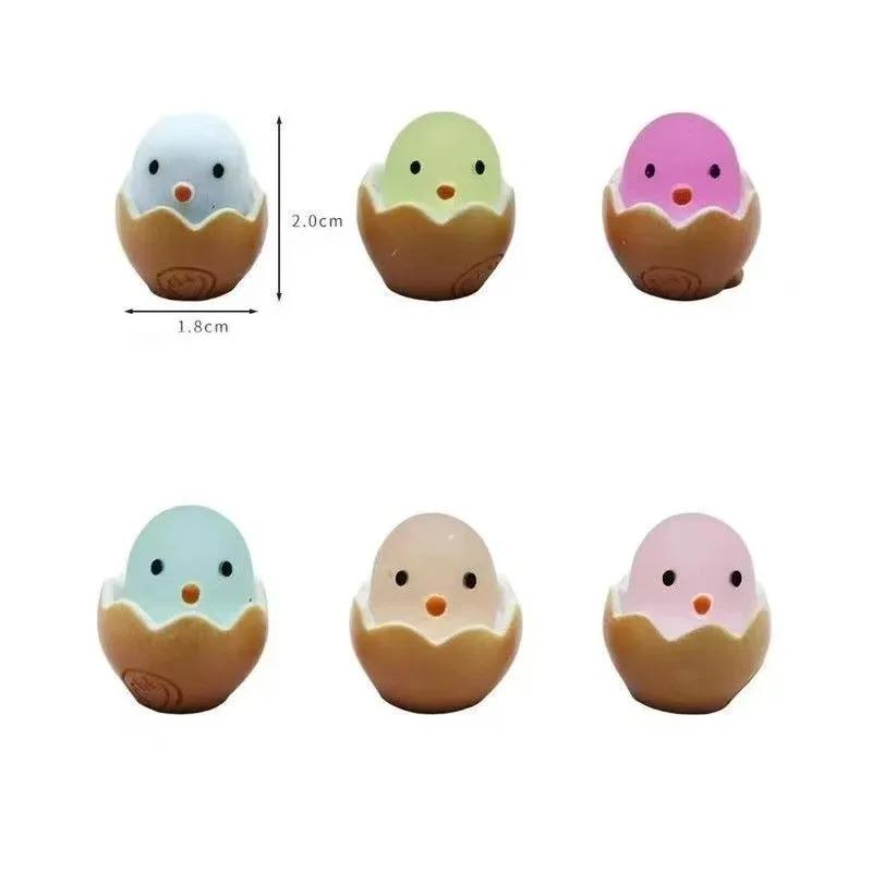 Easter Eggshell Chick Micro Landscape Decorations Glowing Easter Eggs Ornament Kids Novelty Toys Easter Decor DIY Gifts