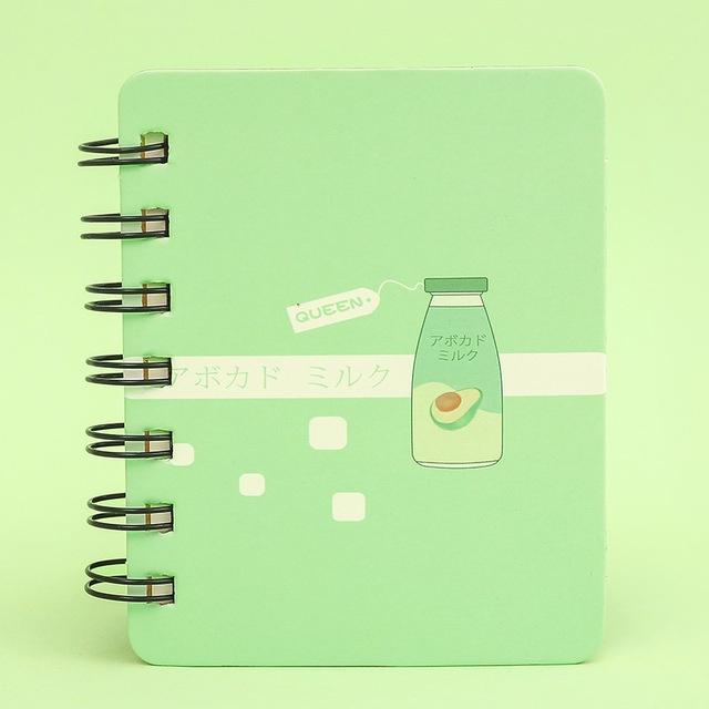 Портативный ноутбук с милой катушкой и карманами для ноутбука, этот корейский маленький свежий блокнот