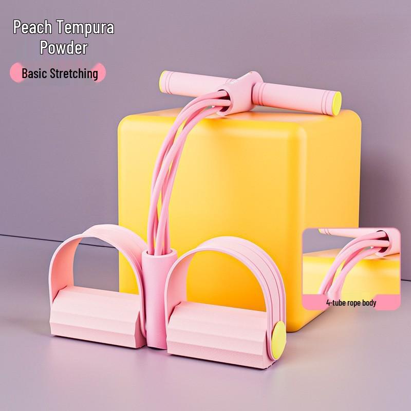 Four-Tube Foot Pedal Resistance Band & Ab Trainer