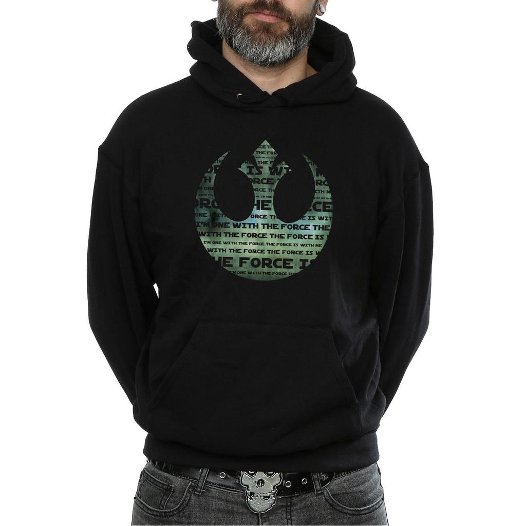 Star Wars Mens Rogue One I´m One With The Force Alliance Emblem Green Hoodie
