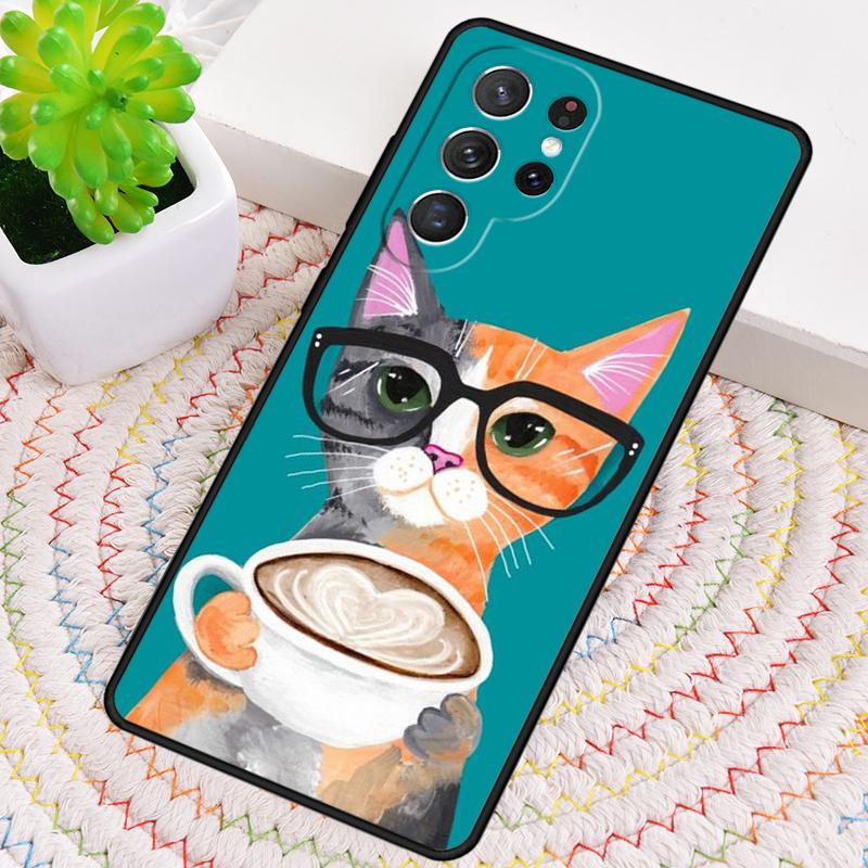 Милый животный кот Кофе Чехол для телефона Samsung Galaxy note 10 pro S26 Ultra S23 S24 FE S25 S21 S22 PLUS противоударный Чехол