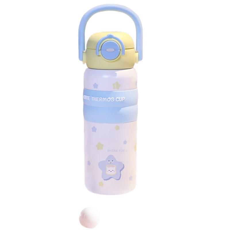 Starry Bear Travel Mug With Vacuum Insulation And Double Drinking Lid For Outdoor Use