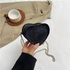Heart Shaped Bag For Women Fashion Chain Chain Sparkling Mesh Crystal Summer Trendy Crossbody Purse For Daily Use