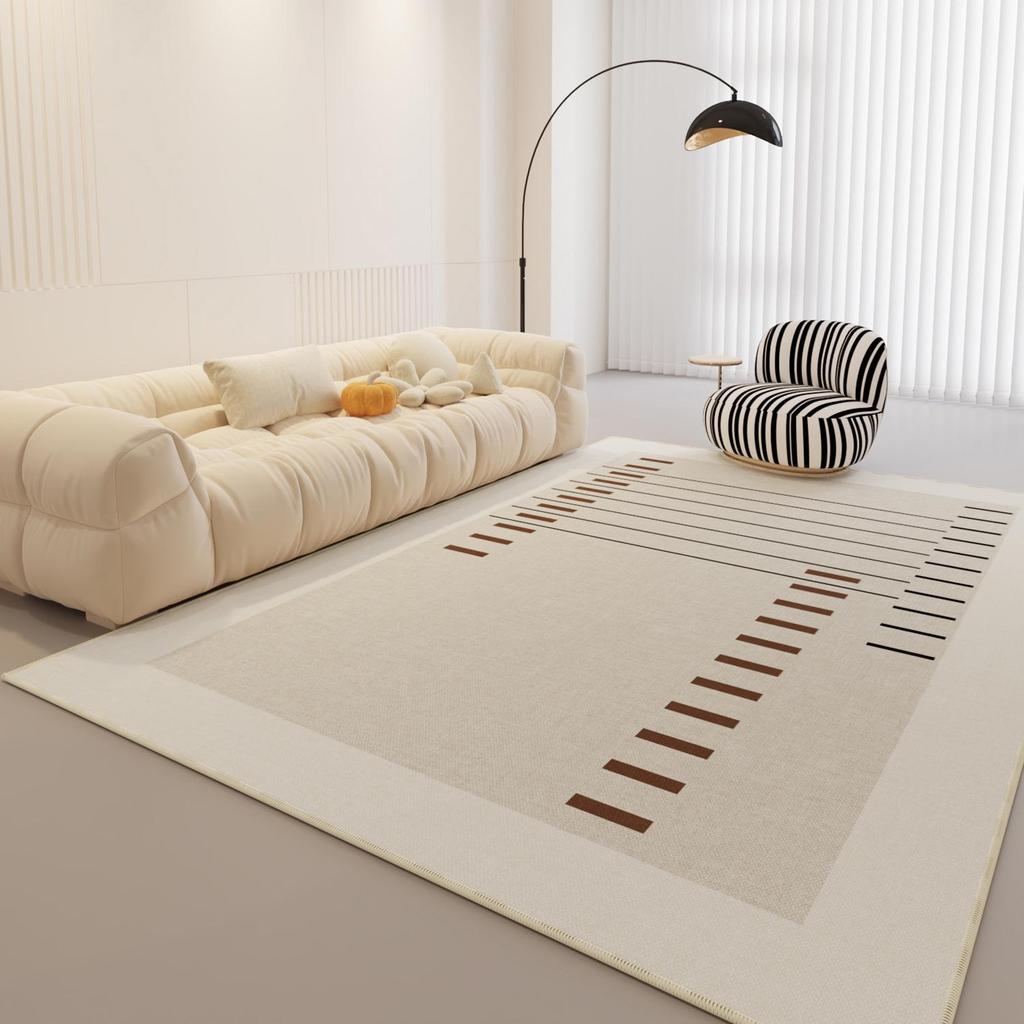 Роскошный кремовый ковер во французском стиле: Высококачественное, стильное и легко моющееся средство для гостиной или спальни