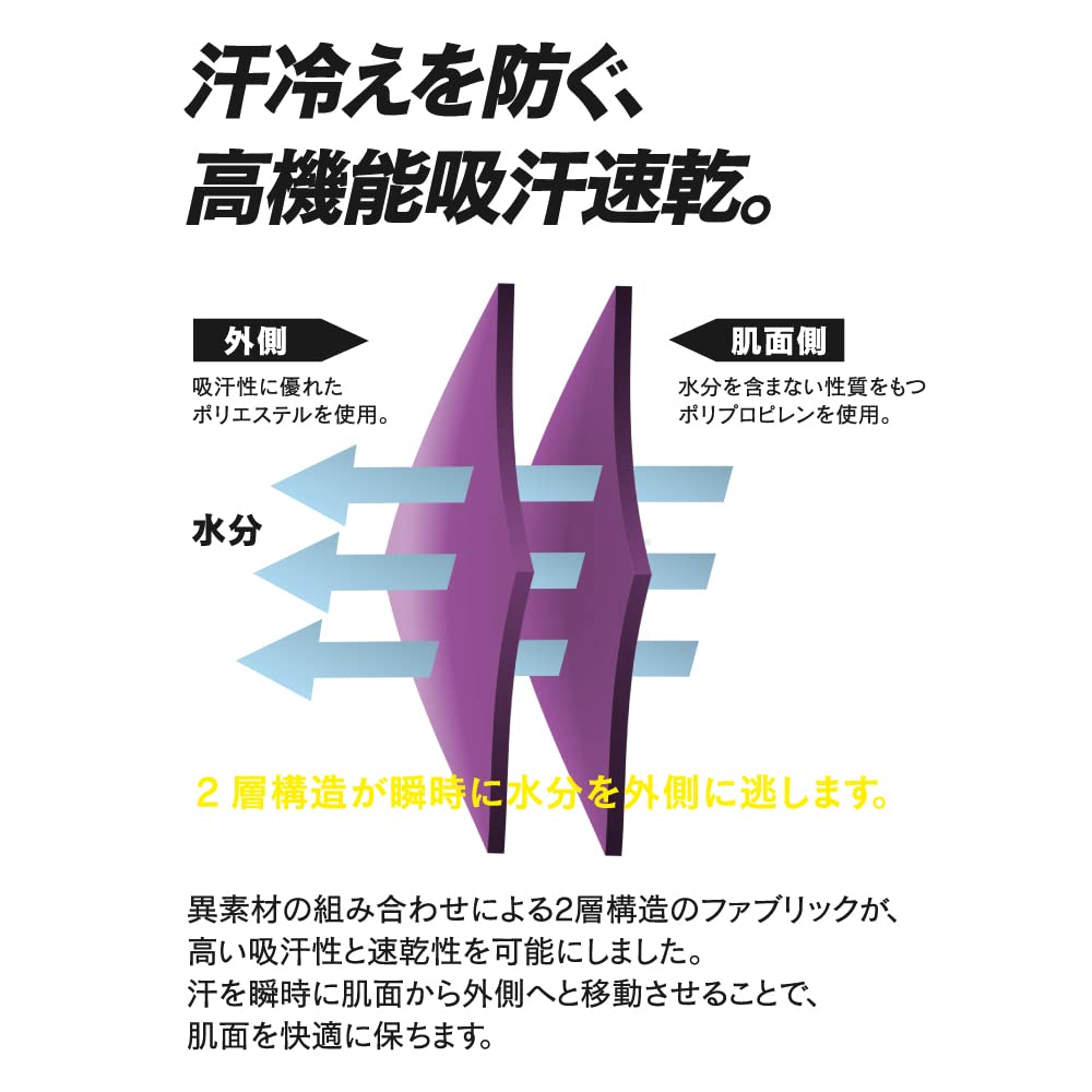 Otafuku Winter Long Round Neck Quick Heat Deodoring Black S gloves, Innerwear, Sleeve, [Впитывает пот, сушит, удерживает, сжимает, мужские]