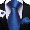 Barry.Wang Mens Novelty Plaid Striped Neckties Handkerchief Cufflinks Set Formal Casual Business