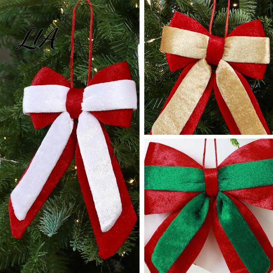 Large Small Bows for DIY Decor Velvet Christmas Bow, Color Contrasting Wreath Bows, Holiday Indoor Party Supplies Bowknot Accessories Wreath,