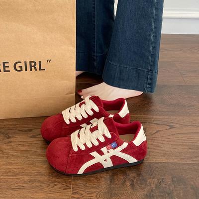 2025 осень новый ретро внутренний подъем Merad шнуровка капибара большая голова немецкие тренировочные туфли повседневные кеды женские