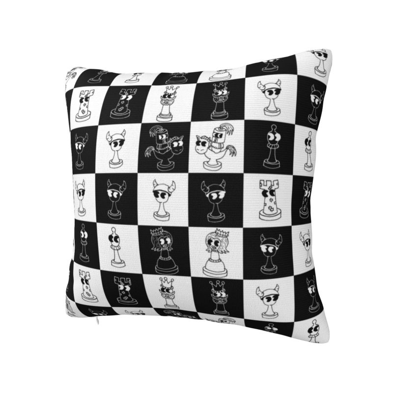 Custom Chess Club Seven Cushion Cover 45x45cm Chessboard Game Chess Piece Soft Modern Pillows for Sofa
