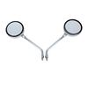 ALBA Z2 Round Motorcycle Rearview 10mm Long Set of 1 Mirrors, Left-Right Thread, Stays, (101-030)
