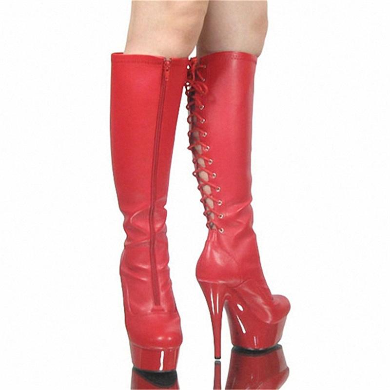 Осенне-зимние новые модные сапоги на толстой подошве среднего размера, высокие черные осенне-зимние модные сапоги с круглым носком на очень высоком каблуке 15 см