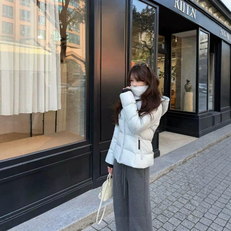 Women S Short Hooded Cotton Puffer Coat Slim Fit Korean Style Jacket