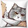 Серия декоративных наволочек с рисунком мультяшного кота, квадратная, для украшения дома и офиса, Funda De Almohada