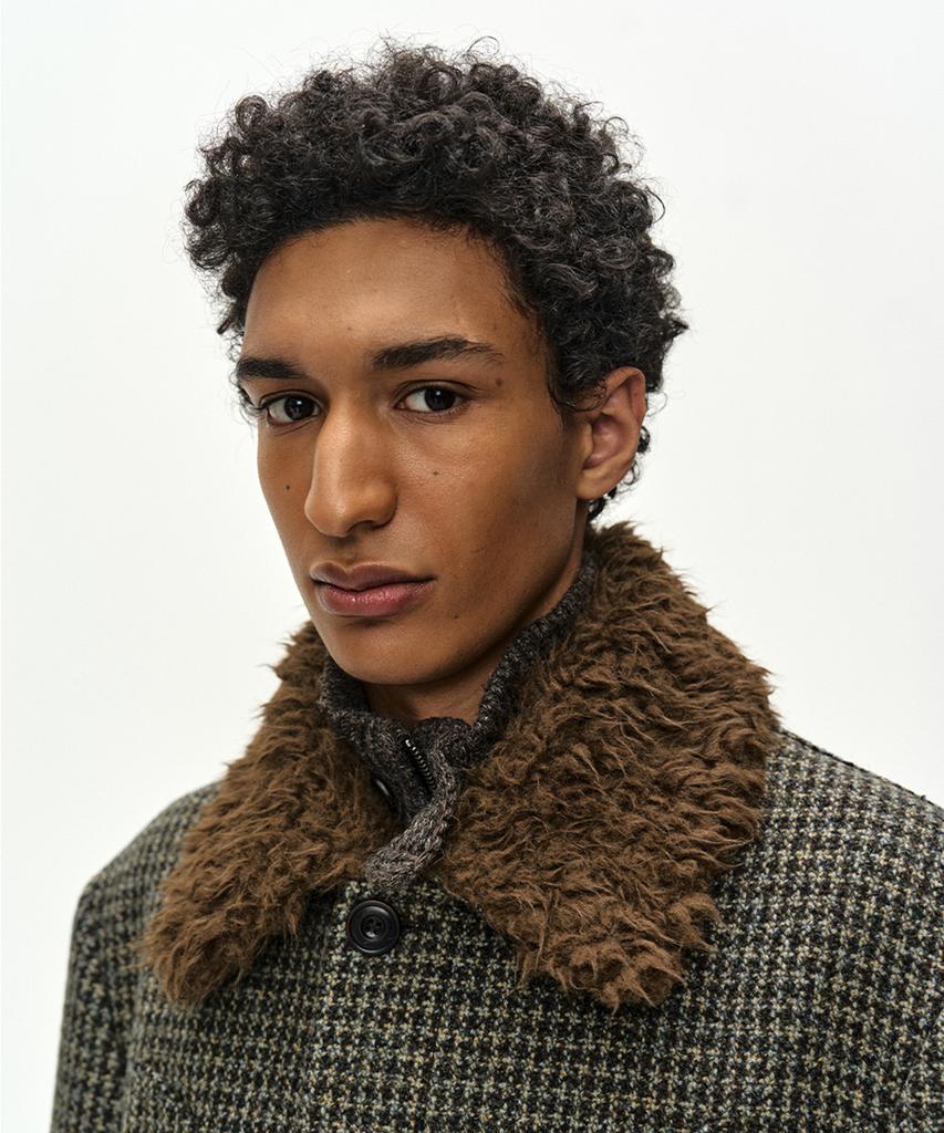 ADSB ANDERSSON BELL Detachable Fur Collar Chesterfield Tweed Coat (Dark Green)
